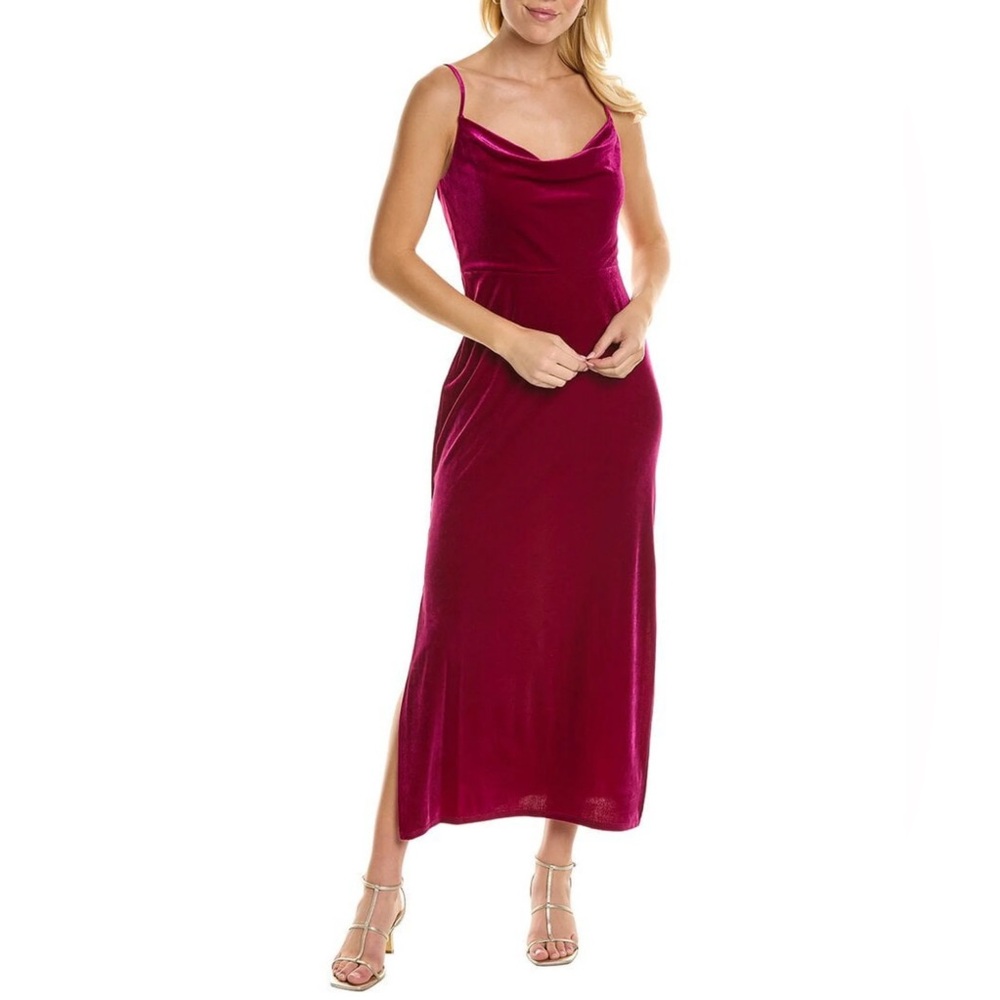 Taylor Velvet Pink Slip Dress with Elegant Draped Neck Women’s Size 16 - Picture 1 of 10